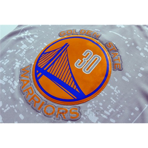Camiseta Luces De La Ciudad Golden State Warriors Stephen Curry #30 Gris